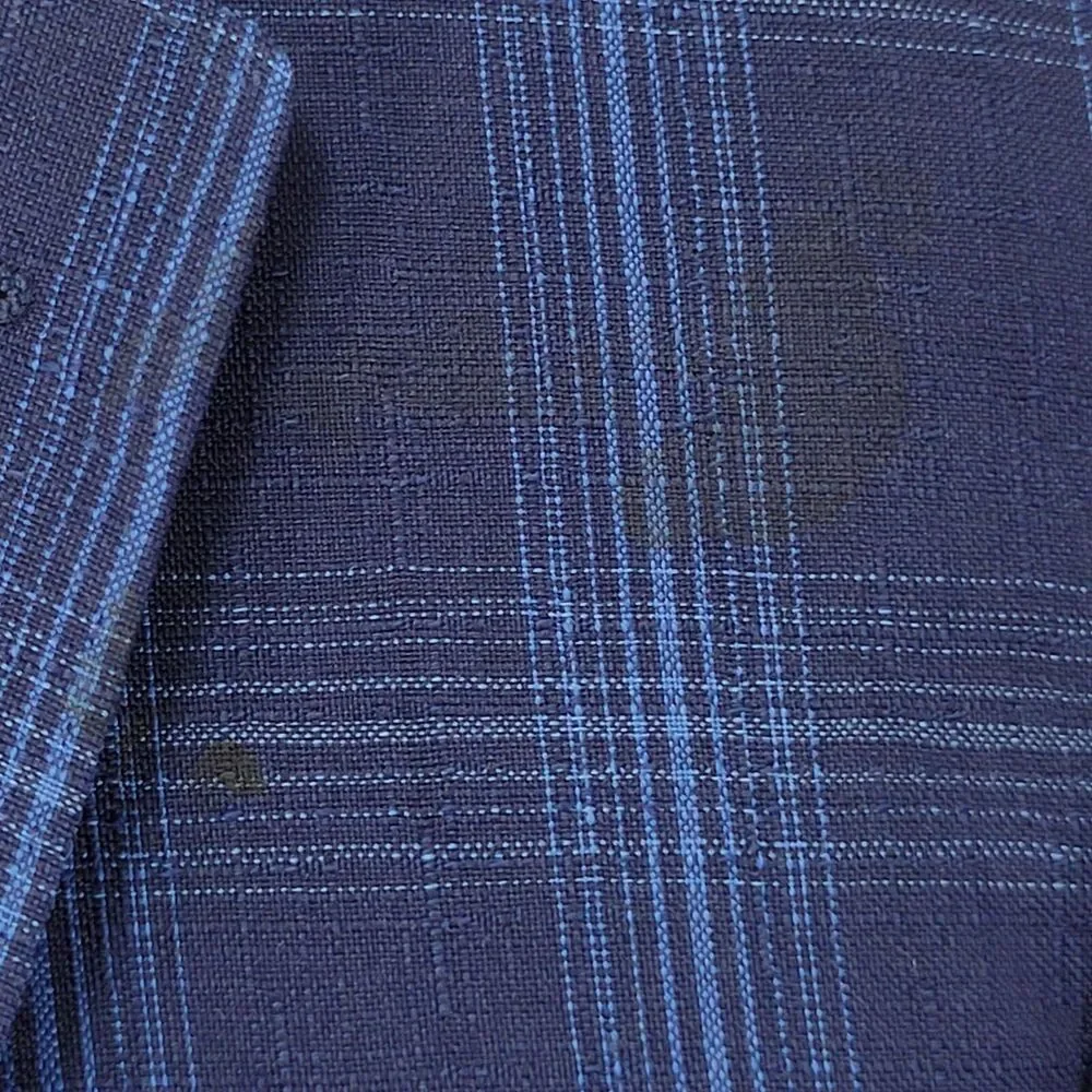 Psycho‎ Bunny Men's Sport Coat Blazer Two Button Navy Blue Plaid Wool Size 36S